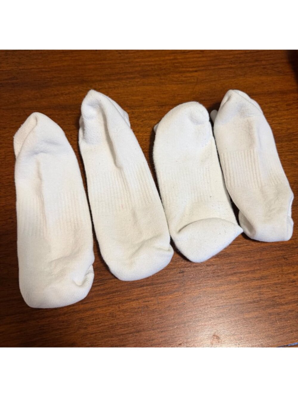 Nike No-Show Socks Lot 2 Pairs Womans White Pink & Black Swoosh Gray Line Worn - Picture 5 of 6